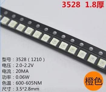 

3000PCS SMD Led 3528/1210 Orange/amber Smd/smt Plcc-2 High Quality Ultra Bright Light-emitting Diode free Shipping
