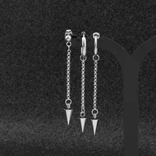 Серьги в стиле панк Для мужчин одежда в Корейском стиле для мальчиков парень в стиле «хип-хоп» конус из нержавеющей стали с кисточками в стиле унисекс панковские серьги-гвоздики Для женщин Rock гранж ухо клип подарок