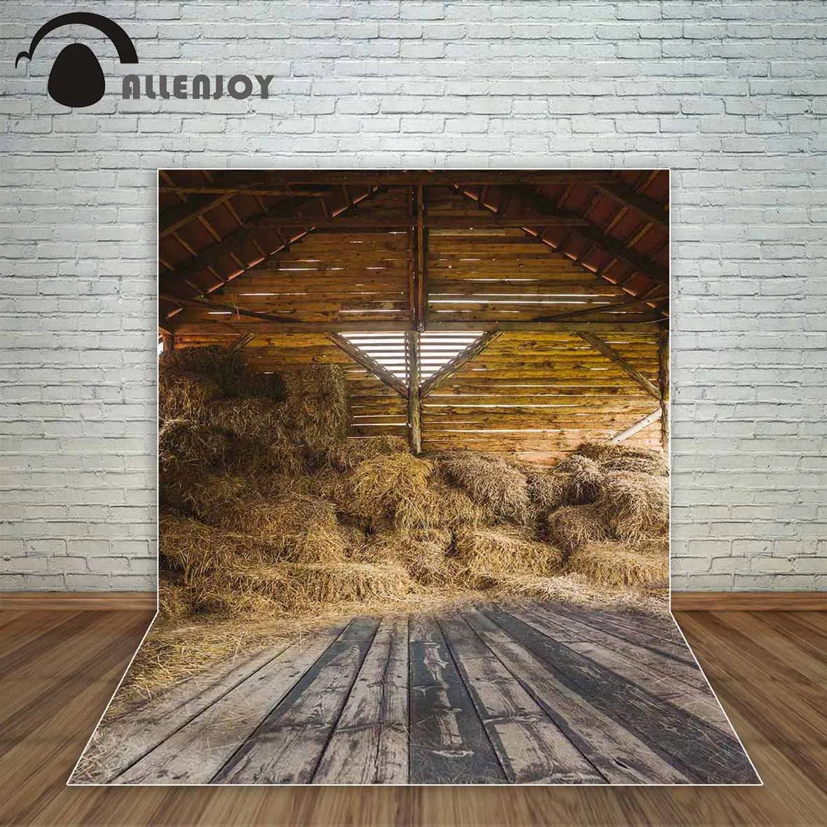 

Allenjoy autumn backdrop photocall fall farm barn thatched cottage haystack photobooth photo studio background photography