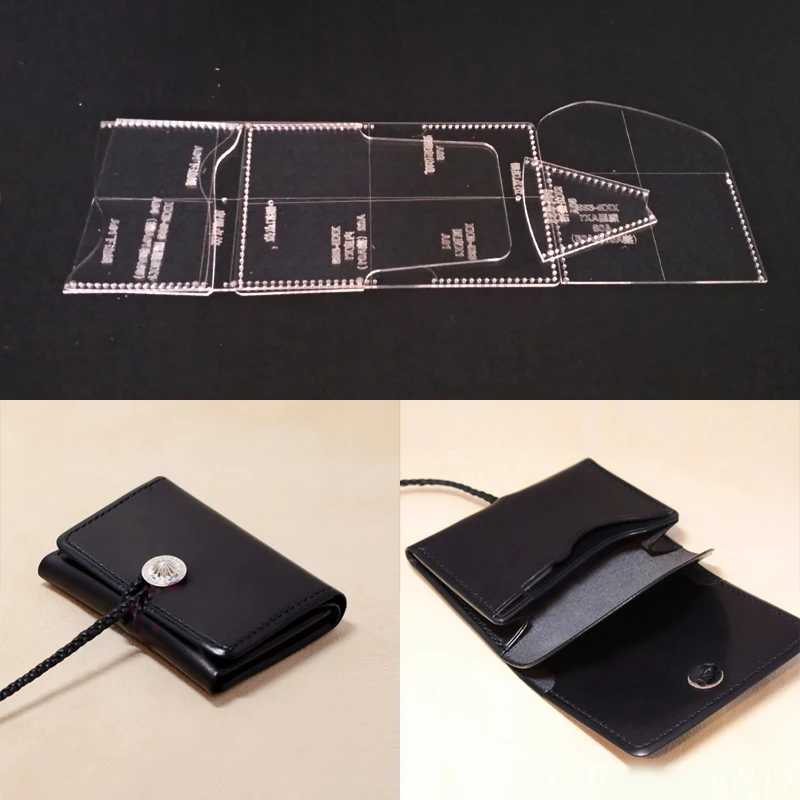

Acrylic Stencil Laser Cut Template DIY Leather Handmade Craft Card Bag Wallet Sewing Pattern 90x110x20mm