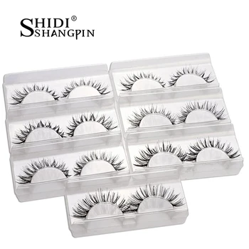 

7 Pairs/boxes Handmade Long Eyelashes Natural Fake Lashes Thick Individual Cross Beauty Makeup Winged Eyelashes Dolly Lashes