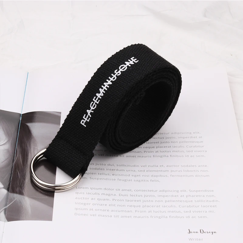 

Punk Belt Men Gothic Letters Printed Canvas Belt Unisex Harajuku Street Jeans Wild Casual Waistband Simple Belt