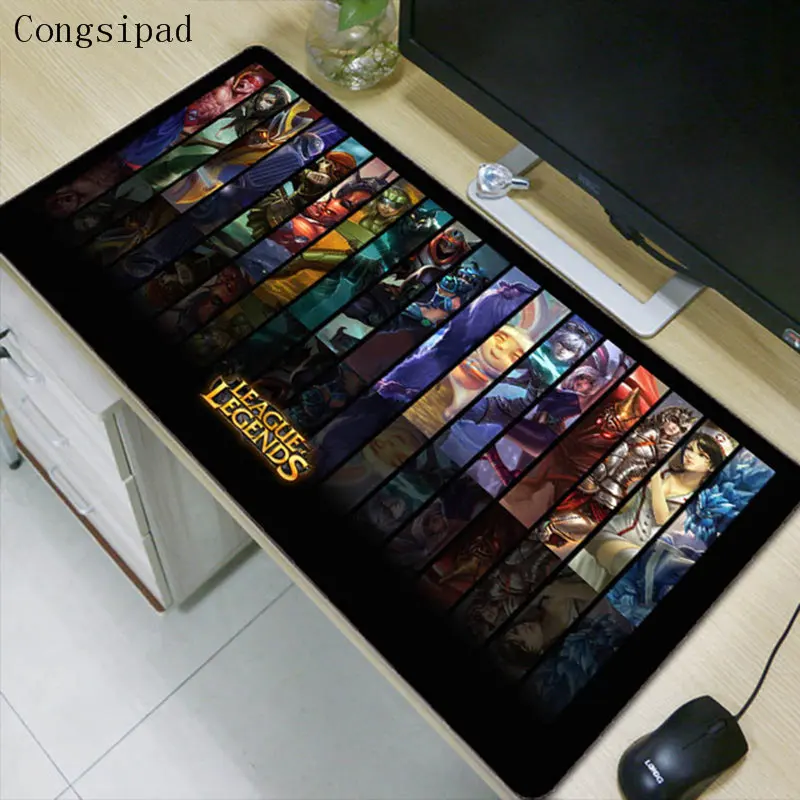 Congsipad большой игровой коврик для мыши запирающийся край ноутбука компьютерная