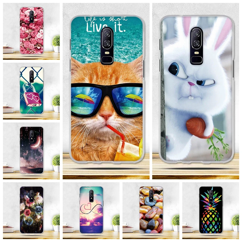 

for OnePlus 6 Case for OnePlus6 Case Cover Luxury Thin Soft Silicone TPU 3D Relief Back Cover for One Plus 6 Cover 1+6 Phone Bag
