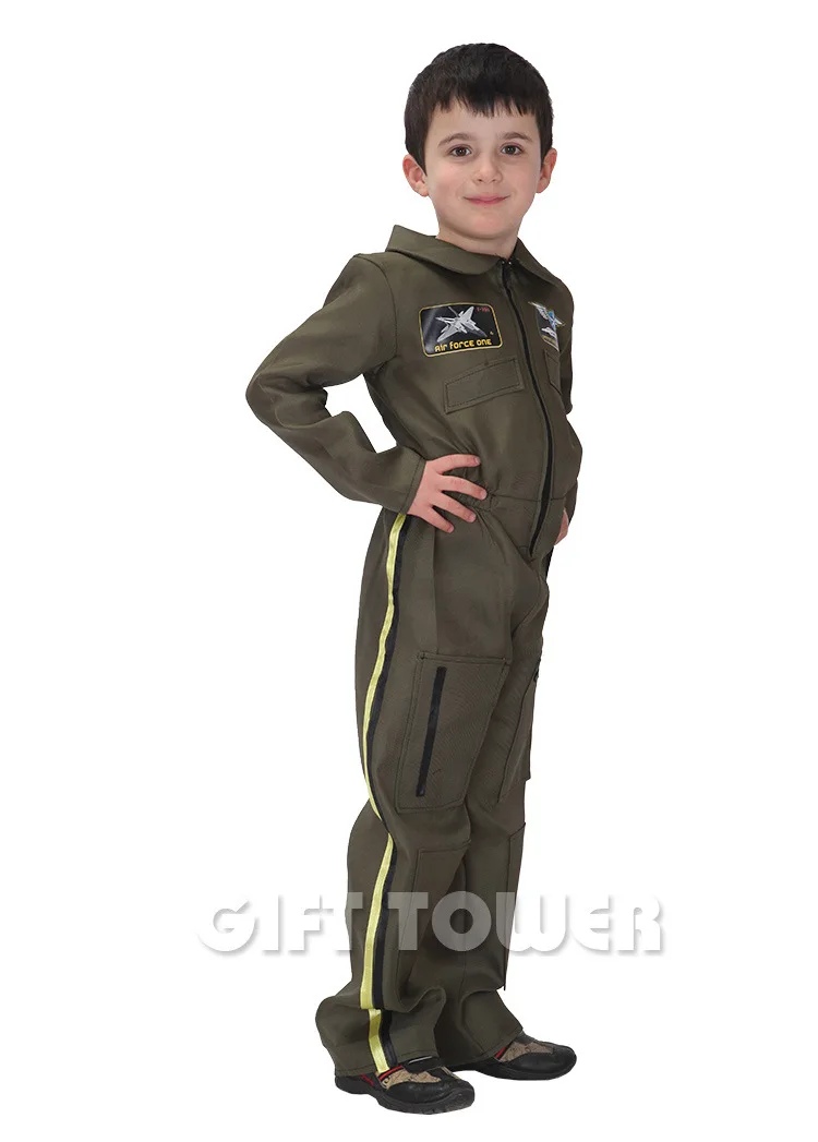 Kinder Jungen Polizei Pilot Kostüm Cosplay Air Force Halloween Kostüme für Kinder Fantasia Disfraces Spiel Uniformen GT046