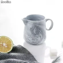 NOOLIM Nordic Стиль под мрамор Керамика молоко Танк мини кувшин для молока Кофе посуда Мёд Jar Западной бутылки молока Посуда Аксессуары