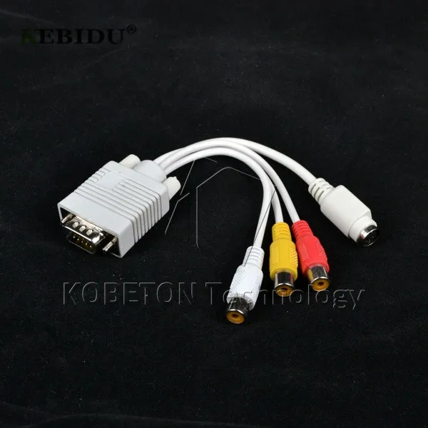 Конвертер Kebidu VGA в S Video 3RCA TV AV Out Кабель адаптер для ПК ноутбуков HD ТВ оптовая