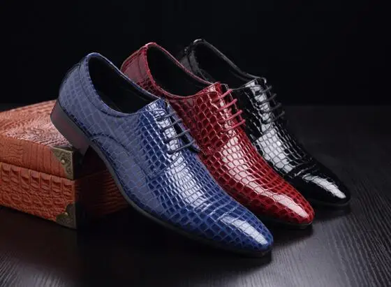 3 цвета Для мужчин на плоской подошве крокодил узор туфли из натуральной кожи с острым носком дышащая обувь Для мужчин вечерние свадебные оксфорды