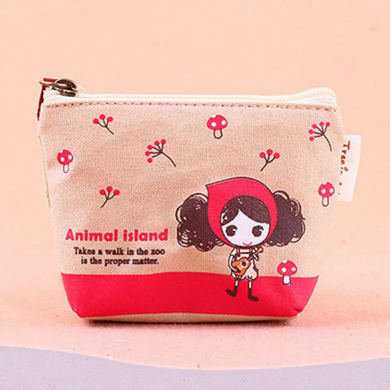 

eTya Girls Canvas Coin Purse Cartoon Cute Short Wallet Small Zipper Money Bag Coin Pocket Card Key Holder Case Cloth Pouch