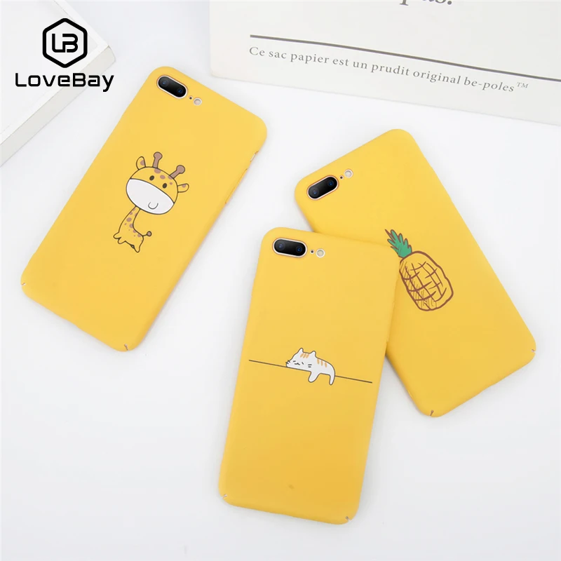 Lovebay Телефон чехол для iPhone 6 6s 7 8 Plus X XR XS Max милый мультфильм ананас кошка Жираф