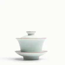 Краткое керамическое фарфоровое ручное управление Gaiwan чай церемония Tieguanyin Чайник Посуда для напитков черный чай Celadon чай горшок отправляется семья