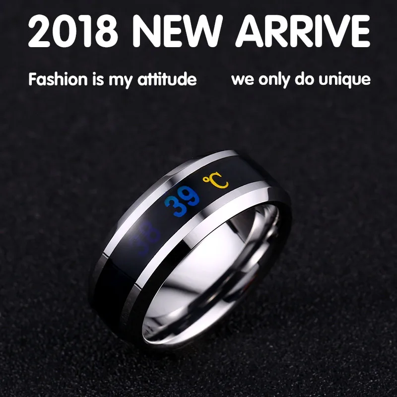 Beier 316L Stainless Steel Simple Intelligent temperature sensing Fashion personality for men wedding gift Ring jewelry LR-R115