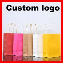 500 шт./партия) Размер 21x27x11 см, коричневая крафт-бумага с логотипом