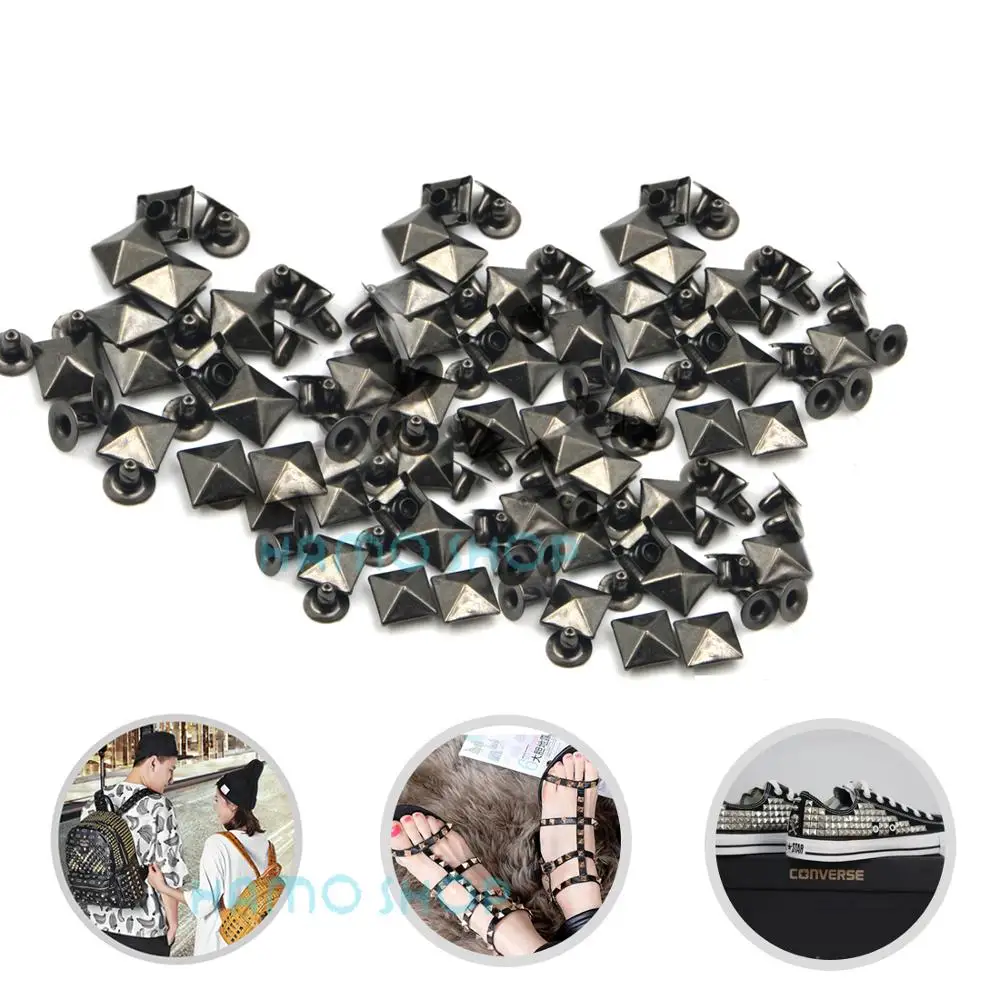 Metal Rivets Metal Studs Leather Rivets 100pcs Metal Fashion Rivet Spike Studs For Leather Clothing Decoration