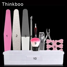 Нержавеющая сталь 9 в 1 маникюрный набор Профессиональный nail clipper палец плоскогубцы ногтей Красота инструменты ножницы нож Подарочный набор