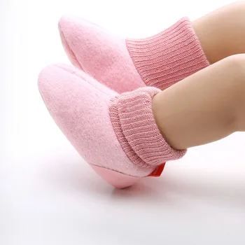 

Newborn Knitted Flock Warm Pre-walker Shoes Baby Shoes 2018 New Winter Toddler Shoes Infant Soft Soled First Walkers 0-18M