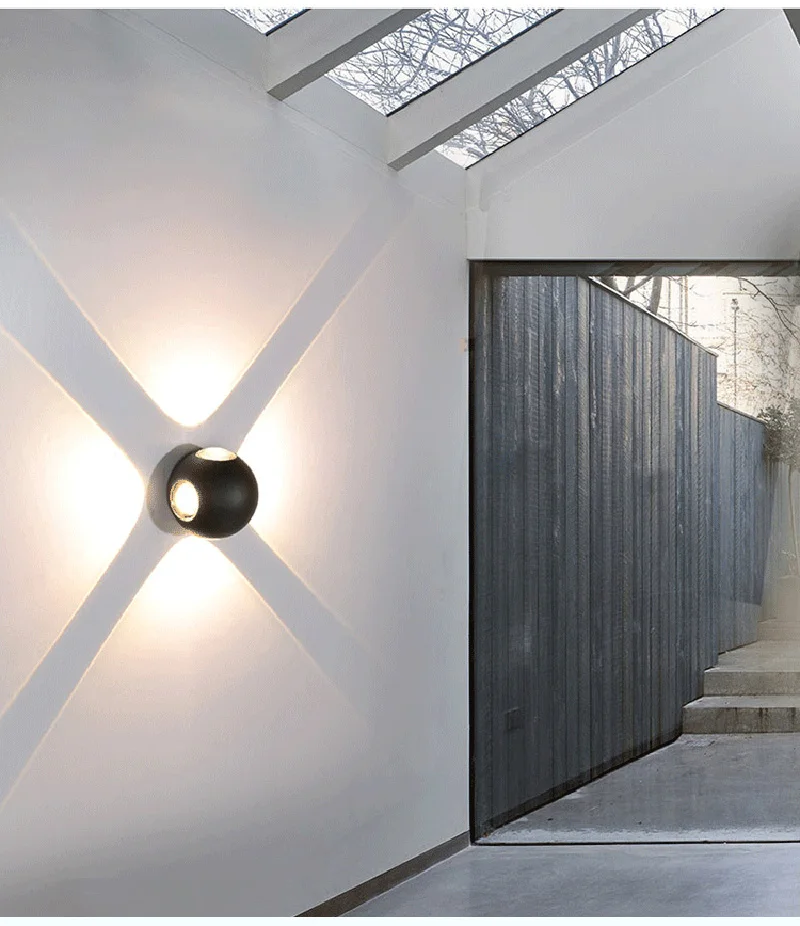 4 Вт 12 Вт открытый водонепроницаемый настенный светильник четырехсторонний светящийся коридор прохода светодиодный настенный светильник алюминиевый декоративный настенный фитинг