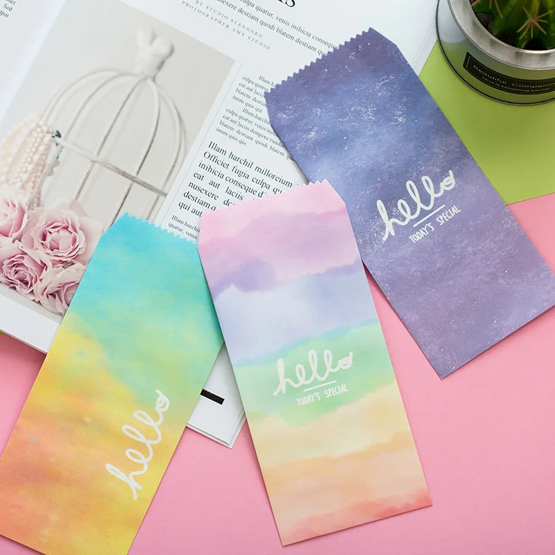 

150 pcs/ set Cartoon Colorfull ordinary paper gift window envelopes Cartoon animals sobres kraft envelopes/papel Size 175*85mm