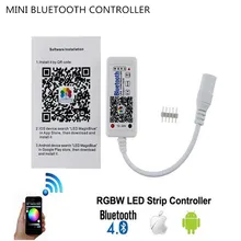 16 Million Colors MINI Bluetooth LED RGB music Controler DC12-24V RGBW LED Controller for RGB/RGBW 5050 LED Flexible Strip