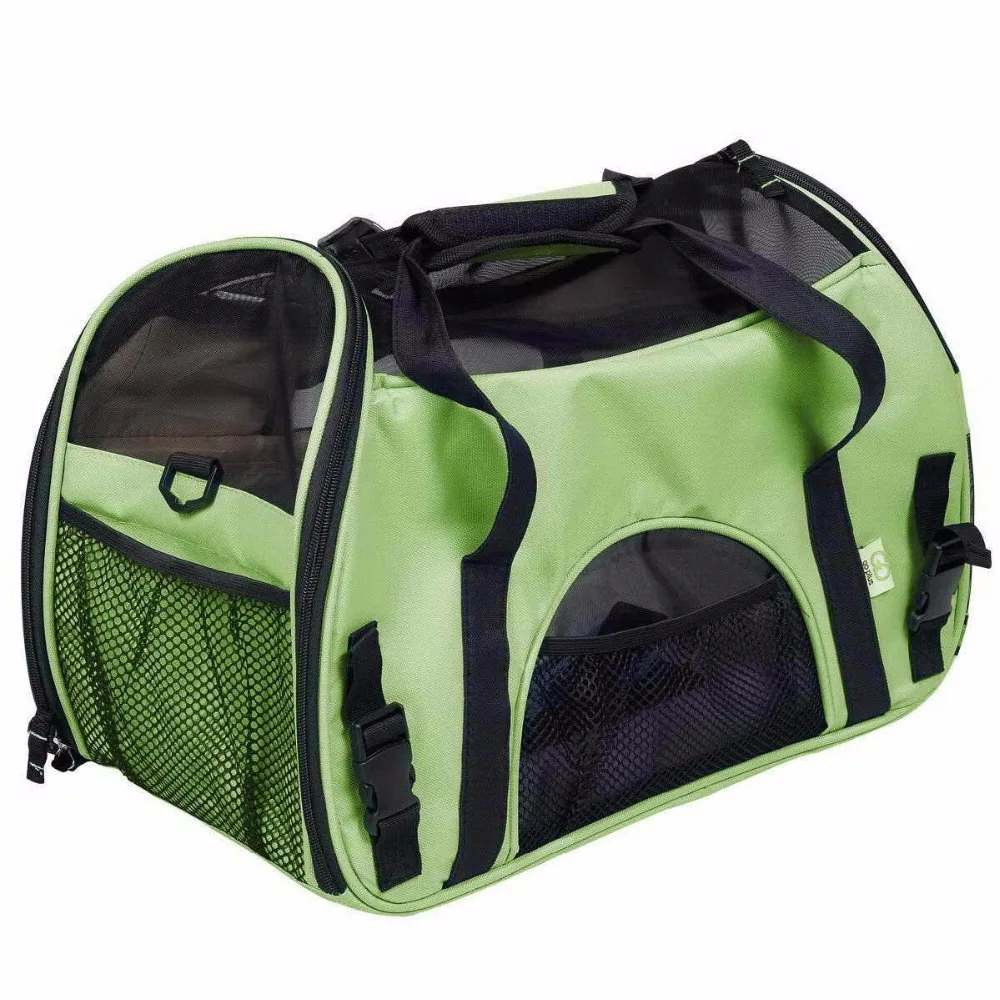 

Lekexi Portable Dog Bag For Small Dogs Folding Mesh Breathable Pet Carrier Bag For Dogs Cats Inner Fleece Pad Zipped Doors L