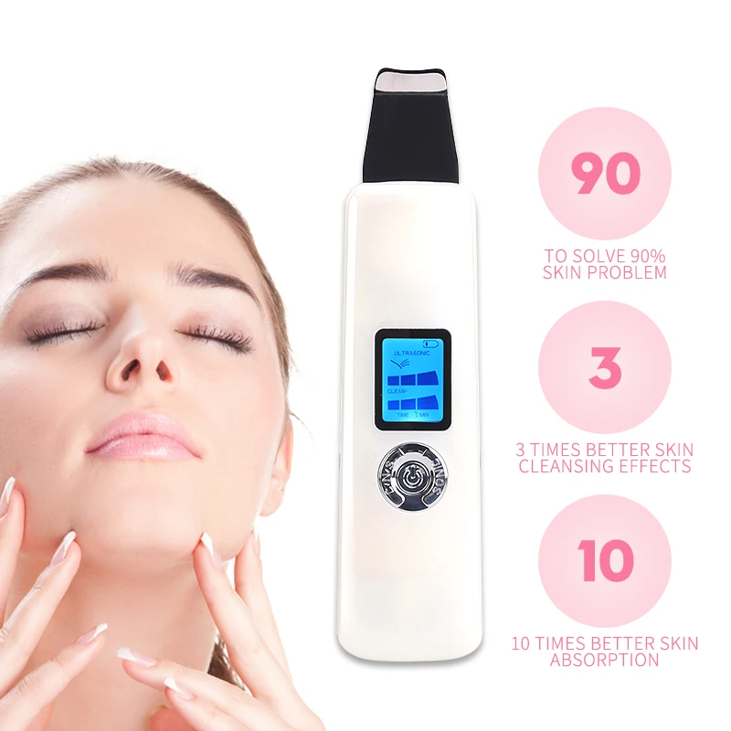 

Ultrasonic Deep Face Cleaning Machine Skin Scrubber Remove Dirt Blackhead Reduce Wrinkles and spots Facial Whitening Lifting