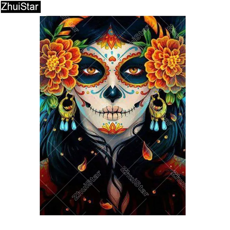 

Diamond Embroidery Portrait Patterns Needlework Full Square Diamond Mosaic Rhinestone Home Decor Halloween Gift XY1