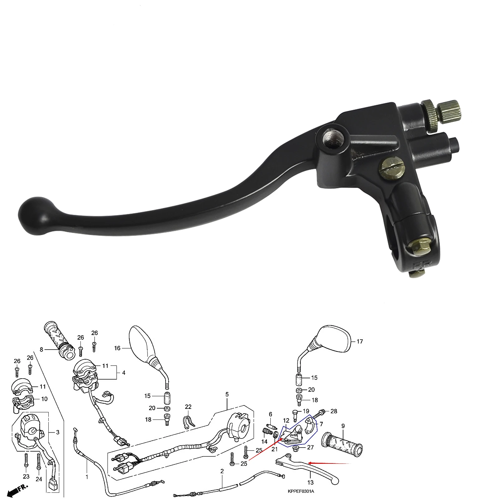 Clutch Lever and Bracket suitable For Lexmoto XTR S 125 KS125 23 Honda