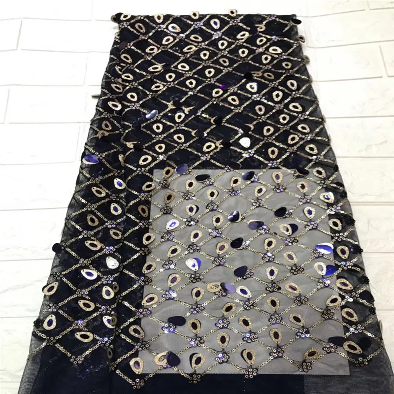 Latest Style African Lace Fabric 2018 High Quality Fashion French Tulle Nigerian Sequin Fabrics XY1875B-1 | Дом и сад