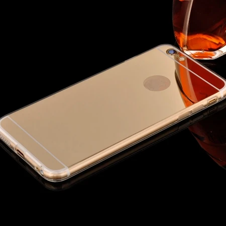 Ретро Роскошный прозрачный TPU рамки Bling зеркальная крышка для Iphone 6 6 S плюс цвета: золотистый, Серебристый Супер тонкий гибкий мягкий чехол для Iphone6S 5,5 - Цвет: case 2