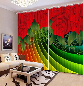 

rose curtain High Quality HD Lifelike Visual Enjoyment Curtains Bedroom Living Room Sunshade Window 3d Curtain CL-DLM019