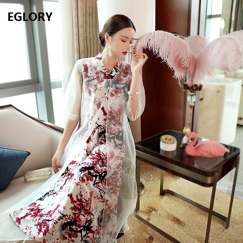Women's Clothing Dresses 2019 Summer Vintage Party Event Women Sexy Sheer Organza Patchwork Ankle Long Dress Vestidos 50s 60s