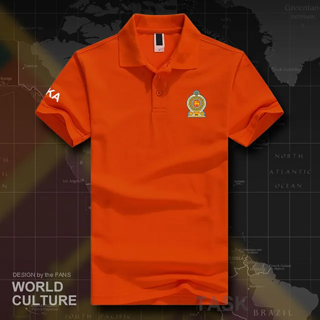 Sri Lanka Lankan polo shirts men short sleeve white brands printed for