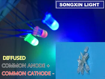 

500 pcs LED 5mm RGB Diffused COMMON Anode/CATHODE Red Green Blue 4Pins Tri Color Emitting Diodes F5mm RGB Diffused LEDs LIGHT