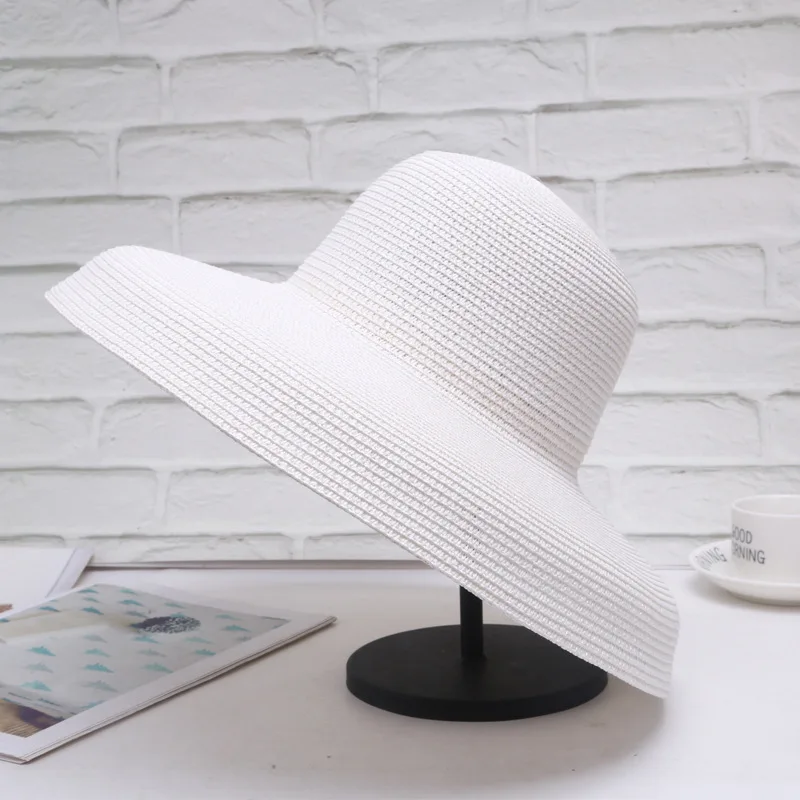 Летний ветер ретро шляпа солнца женский праздник солнцезащитный крем пляжная мода Дикий ВС Hat Большой трава ВС шляпы для женщин - Цвет: Milky white