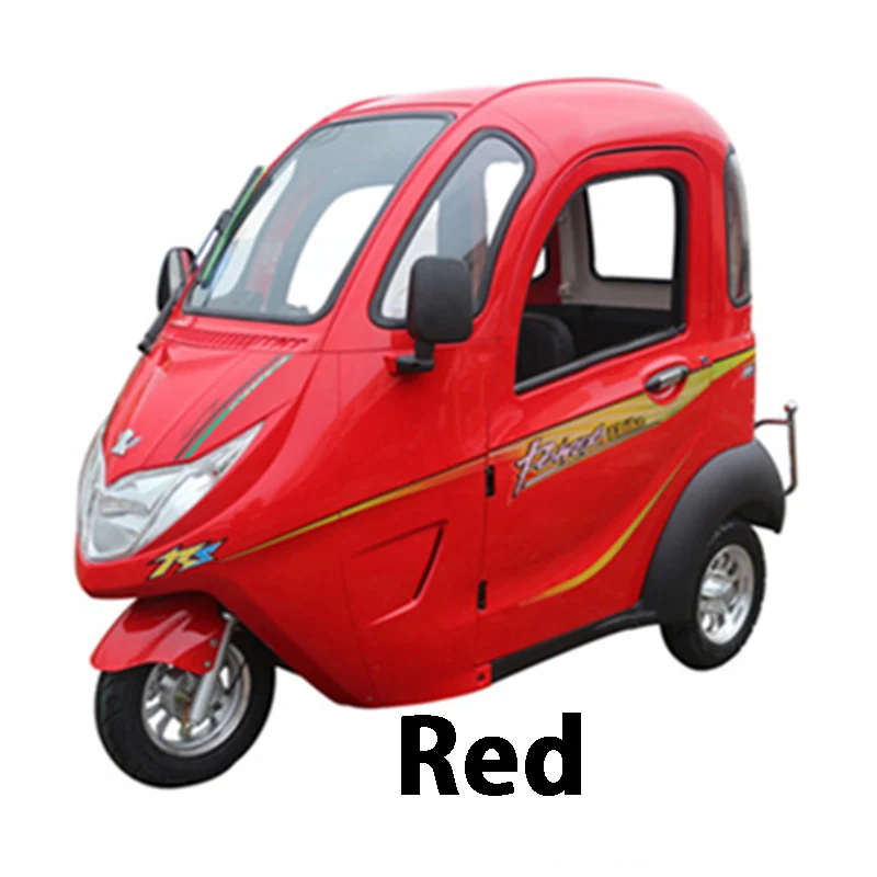 Trike Электрический скутер для взрослых 20AH 1000 Вт электромобиль закрытый аккумулятор Удобный полностью трехколесный дифференциальный мотор - Цвет: Red