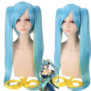 

HOT Game Character LOL Sona Buvelle Cosplay Headwear Maven of the Strings Magical Girl Cosplay 120CM inches Synthetic Hair