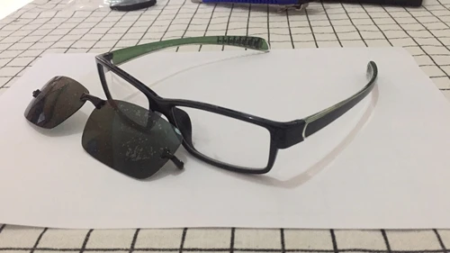 Оправы для очков по рецепту, мужские очки для глаз, компьютерные очки, 2 в 1, поляризованные солнцезащитные очки, pc, для очков, на застежке, с магнитной застежкой - Цвет оправы: black green leg