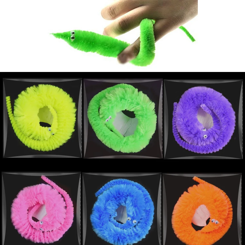 magic wiggly twisty fuzzy worm toy