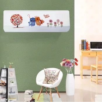 

Indoor Air Conditioner Cover 1.5p Wall Mounted Decorative Hood Embroidery 80x20 / 86x20 / 92x18cm Couple Birds Tree Floral