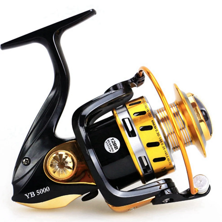 

5.5:1 Sea Fishing Reel Lure Spinning Reels Carp Fishing Reel Pesca New 2000 - 7000 High Quality Metal Line Coil 12BB Ratio Reel