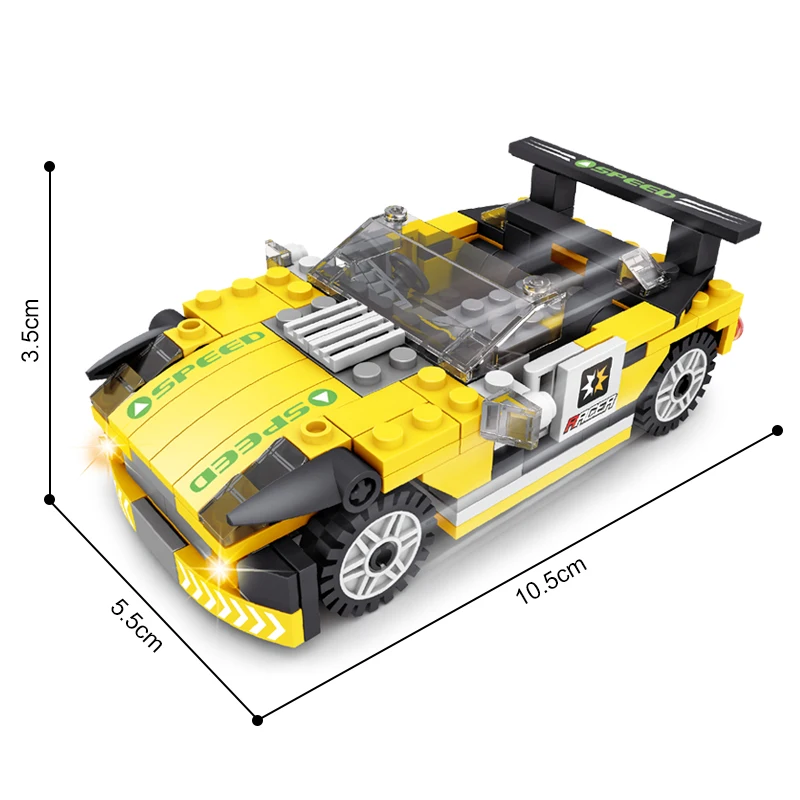 AUSINI конструктор город строительные блоки спортивные гоночные автомобили игрушки для детей автомобиль грузовик Модель Кирпичи мальчики игрушки детские игрушки