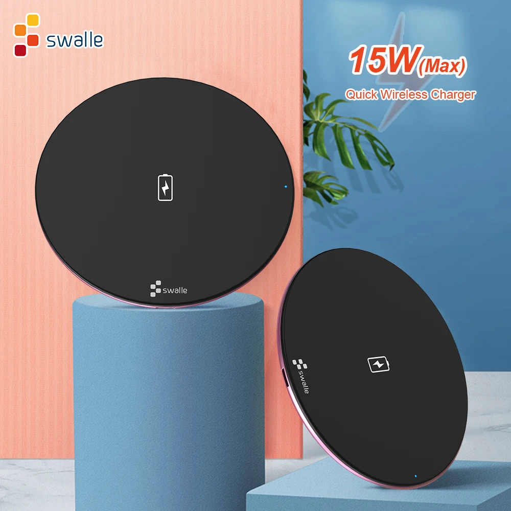 

Swalle 15W Qi Wireless Charger for iPhone X/XS Max XR 8 Plus Visible Element Wireless Charging pad for Samsung S9 S10+ Note 9 8