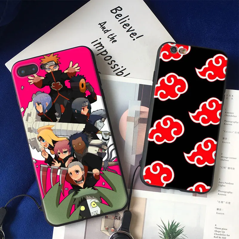 

Naruto Akatsuki Anime coque soft silicone TPU Phone Case cover Shell For Apple iPhone 5 5s Se 6 6s 7 8 Plus X XR XS MAX