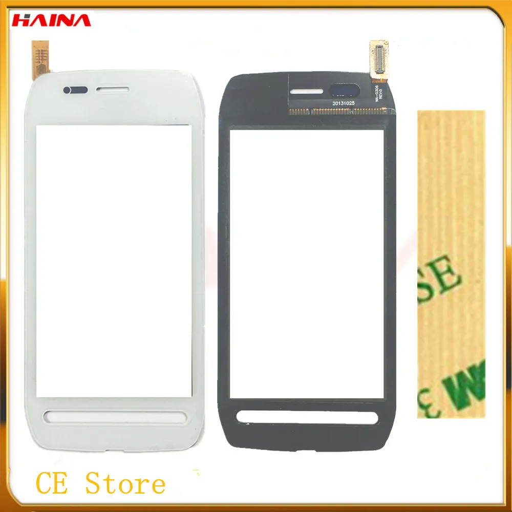 

white color touch screen For Nokia lumia 603 n603 n 603 touchscreen front glass panel Touchpad +3m tape