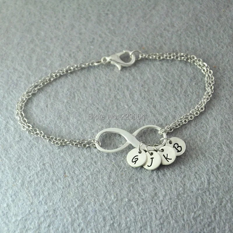 Personalized Infinity Bracelet Custom Initials Jewelry Personal Personalized Infinity Bracelet Custom Initials Jewelry Personal Letter Alloy Any In Charm Bracelets From
