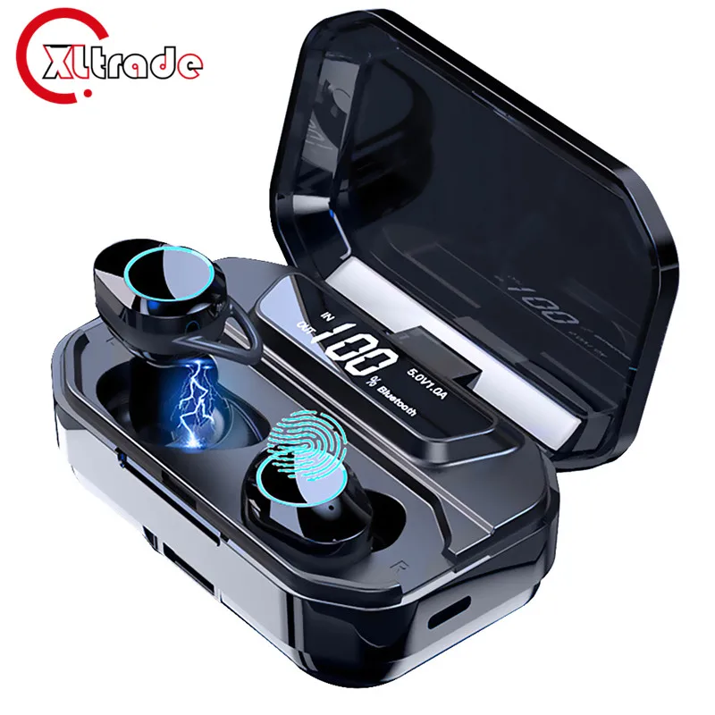 G02 TWS 5.0 Bluetooth 9D Stereo Noise Cancelling Earphone Wireless Headphones IPX7 Waterproof With Mic Headset For Smart Phone
