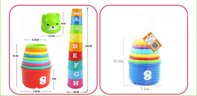 Детские развивающие буквенные стопки, складные стаканчики, игрушки для купания, подарок