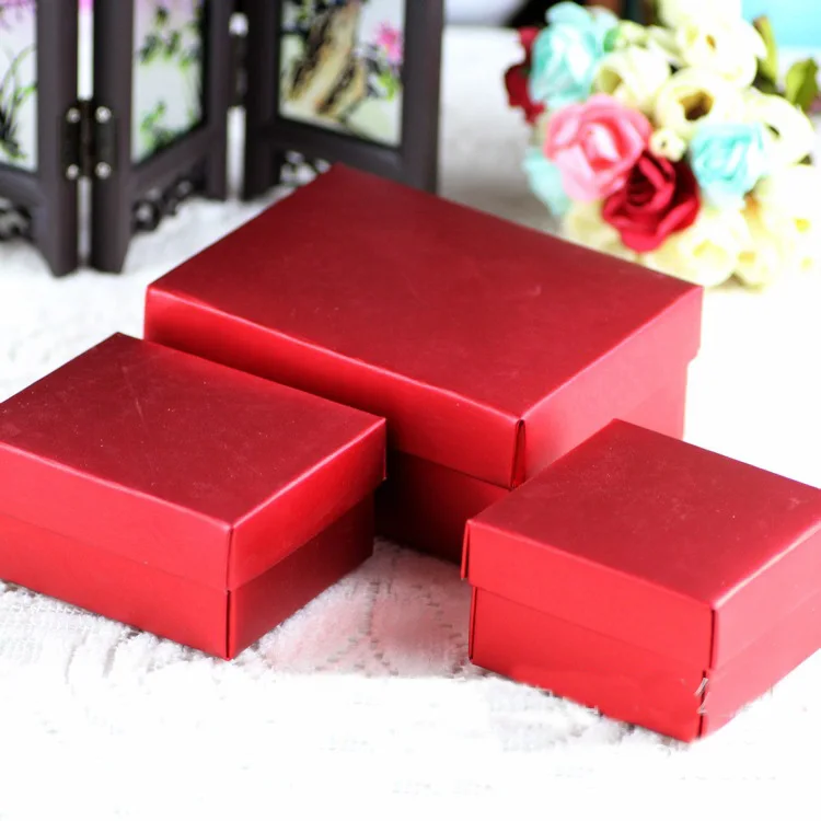 50 шт классическая красная алюминиевая фольга средняя Подарочная коробка сладостей коробки торт коробка
