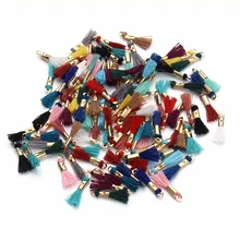 LOULEUR 100 قطعة/الوحدة 16 مللي متر Mixcolors القطن شرابة السحر ل المفاتيح الحرير شرابة قلادة تناسب القرط مع قبعات الذهب اللون Findind