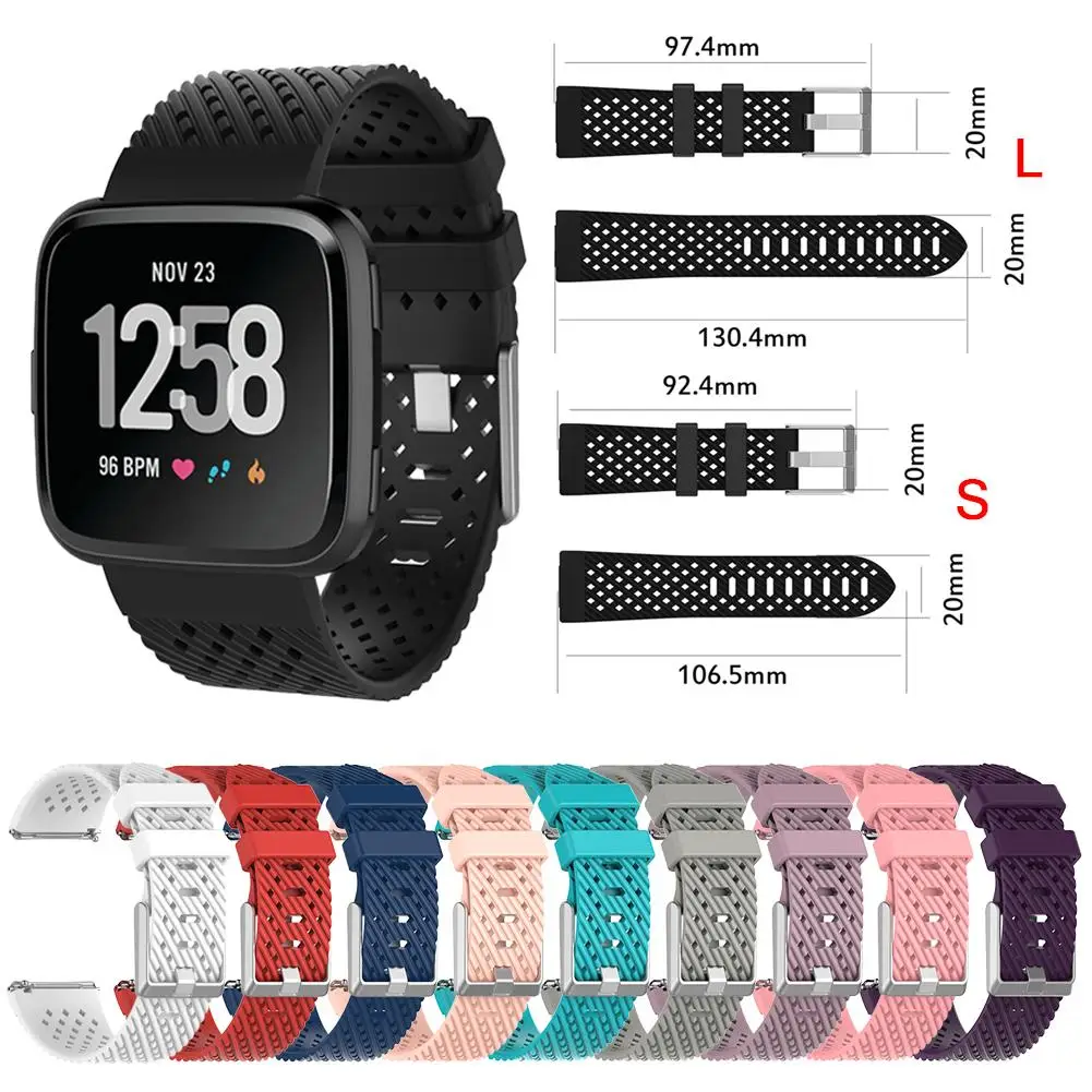 Smart Watch Replacement Wristband Soft Silicone Replacement Wrist Strap Watch Band For Fitbit Versa Smart Watch S/L 10 Colors